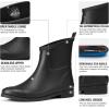 imageHISEA Womens Rubber Rain Boots Ankle Garden Boots for Women Short Rubber Boot OutdoorBlack