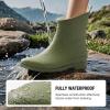 imageHISEA Womens Rubber Rain Boots Ankle Garden Boots for Women Short Rubber Boot OutdoorGreen