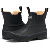 imageHISEA Womens Saltwater Winter Rain Boots Waterproof Duck Chelsea Lined Outdoor Garden BootBlack