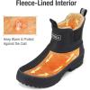 imageHISEA Womens Saltwater Winter Rain Boots Waterproof Duck Chelsea Lined Outdoor Garden BootBlack