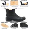 imageHISEA Womens Saltwater Winter Rain Boots Waterproof Duck Chelsea Lined Outdoor Garden BootBlack