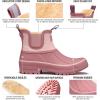 imageHISEA Womens Saltwater Winter Rain Boots Waterproof Duck Chelsea Lined Outdoor Garden BootHawthorn Red