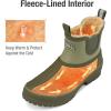 imageHISEA Womens Saltwater Winter Rain Boots Waterproof Duck Chelsea Lined Outdoor Garden BootOlive Green
