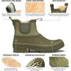 imageHISEA Womens Saltwater Winter Rain Boots Waterproof Duck Chelsea Lined Outdoor Garden BootOlive Green