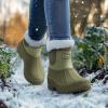 imageHISEA Womens Saltwater Winter Rain Boots Waterproof Duck Chelsea Lined Outdoor Garden BootOlive Green