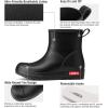 imageHISEA Womens Short Chelsea Boots Ankle Rubber Rain Boots for Garden WaterproofBlack