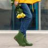 imageHISEA Womens Short Chelsea Boots Ankle Rubber Rain Boots for Garden WaterproofLight Green