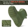 imageHISEA Womens Short Chelsea Boots Ankle Rubber Rain Boots for Garden WaterproofLight Green
