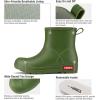 imageHISEA Womens Short Chelsea Boots Ankle Rubber Rain Boots for Garden WaterproofLight Green