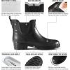 imageHISEA Womens Short Rubber Rain Boots Waterproof Chelsea Garden Boots for Ladies with Comfort Insole Stylish Ankle Rain Shoes Outdoor Work Booties