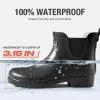 imageHISEA Womens Short Rubber Rain Boots Waterproof Chelsea Garden Boots for Ladies with Comfort Insole Stylish Ankle Rain Shoes Outdoor Work Booties
