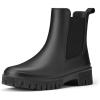 imageHISEA Chelsea Rain Boots Women Ankle Garden Boots for Women Short Rubber Boot OutdoorBlack