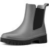 imageHISEA Chelsea Rain Boots Women Ankle Garden Boots for Women Short Rubber Boot OutdoorGrey