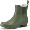 imageHISEA Short Rain Boots for Women Waterproof Womens Ankle Rubber Boot for Garden Farm Lightweight FashionOlive Green
