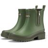 imageHISEA Short Rain Boots for Women with Zipper Waterproof Chelsea Boots Rubber Garden Shoes for Ladies FashionGreen