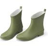 imageHISEA Womens Rubber Rain Boots Ankle Garden Boots for Women Short Rubber Boot OutdoorGreen