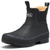imageHISEA Womens Saltwater Winter Rain Boots Waterproof Duck Chelsea Lined Outdoor Garden BootBlack