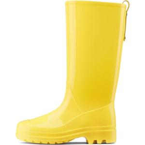 imageHISEA Rain Boots for Women Waterproof Garden Boots Knee High Rain Shoes with Comfort Insole NonSlip Seamless Tall Rain BootsYellow