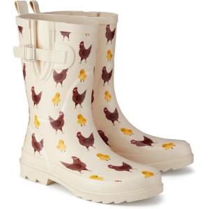 imageHISEA Rubber Rain Boots for Women Waterproof Garden Mud BootsChickens Yellow