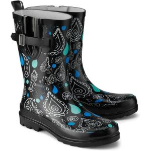imageHISEA Rubber Rain Boots for Women Waterproof Garden Mud BootsClassic Paisley