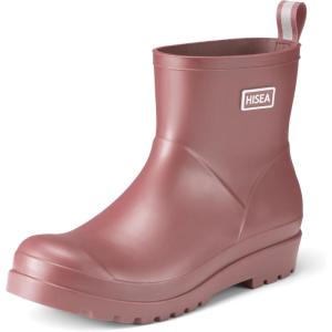 imageHISEA Womens Ankle Rubber Rain Boots Waterproof Short Chelsea Boots for Garden with Comfortable Insoles CHOOSE ONE SIZE UP