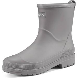imageHISEA Womens Rubber Rain Boots Waterproof Short Chelsea Boots for Garden Outdoor