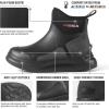 imageHISEA Womens Chelsea Rain Boots Rubber Ankle Short Boots for Women Waterproof Durable Insulated Mud Booties for Outdoor Garden WorkBlack