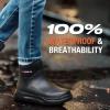 imageHISEA Womens Chelsea Rain Boots Rubber Ankle Short Boots for Women Waterproof Durable Insulated Mud Booties for Outdoor Garden WorkBlack