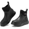 imageHISEA Womens Chelsea Rain Boots Rubber Ankle Short Boots for Women Waterproof Durable Insulated Mud Booties for Outdoor Garden WorkBlack