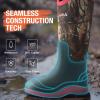imageHISEA Womens Mud Rain Boots Waterproof Tall Garden Shoes Insulated Neoprene Rubber for Outdoor Activities Hunting Gardening Farming Muddy Yard Work Sizes US 611Camo