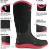 imageHISEA Womens Mud Rain Boots Waterproof Tall Garden Shoes Insulated Neoprene Rubber for Outdoor Activities Hunting Gardening Farming Muddy Yard Work Sizes US 611Black