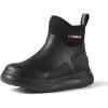 imageHISEA Womens Chelsea Rain Boots Rubber Ankle Short Boots for Women Waterproof Durable Insulated Mud Booties for Outdoor Garden WorkBlack