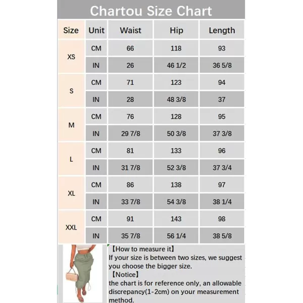CHARTOU Casual Long Cargo Skirt for Women Drawstring Cargo Maxi Skirt with Pockets Parachute Pencil Skirt Y2k
