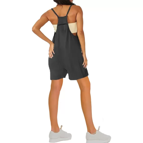 CHARTOU Casual Romper for Women Summer Short Jumpsuit Sleeveless Strappy Harem Pants Cargo Overalls Pocket
