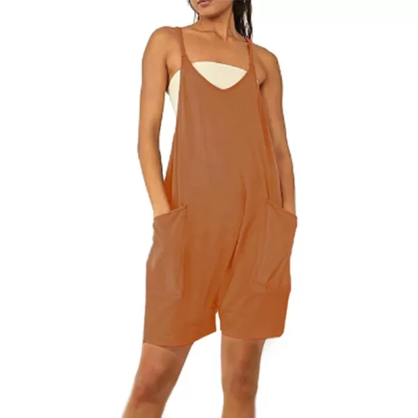 CHARTOU Casual Romper for Women Summer Short Jumpsuit Sleeveless Strappy Harem Pants Cargo Overalls Pocket