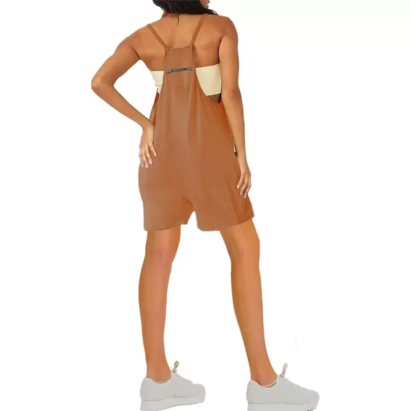 CHARTOU Casual Romper for Women Summer Short Jumpsuit Sleeveless Strappy Harem Pants Cargo Overalls Pocket