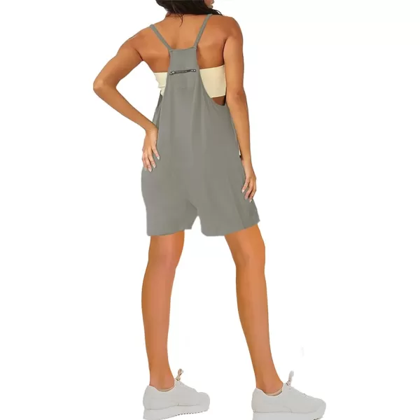 CHARTOU Casual Romper for Women Summer Short Jumpsuit Sleeveless Strappy Harem Pants Cargo Overalls Pocket