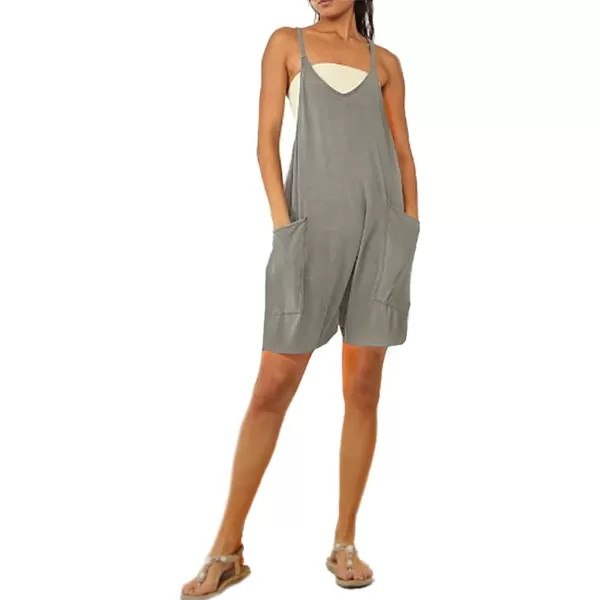 CHARTOU Casual Romper for Women Summer Short Jumpsuit Sleeveless Strappy Harem Pants Cargo Overalls Pocket