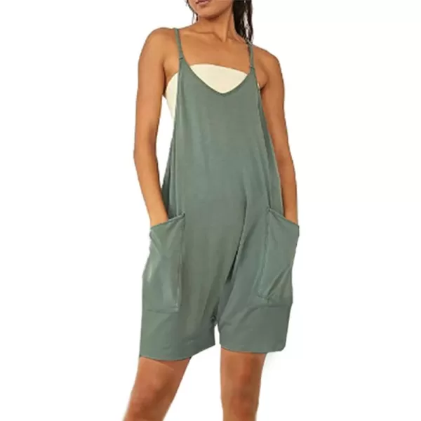 CHARTOU Casual Romper for Women Summer Short Jumpsuit Sleeveless Strappy Harem Pants Cargo Overalls Pocket