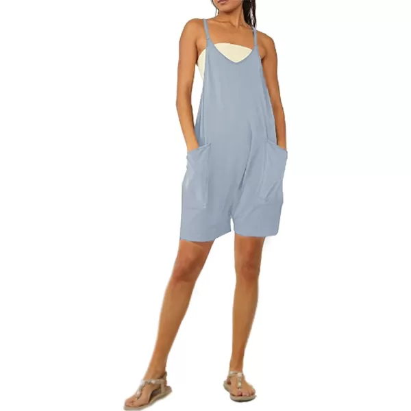 CHARTOU Casual Romper for Women Summer Short Jumpsuit Sleeveless Strappy Harem Pants Cargo Overalls Pocket