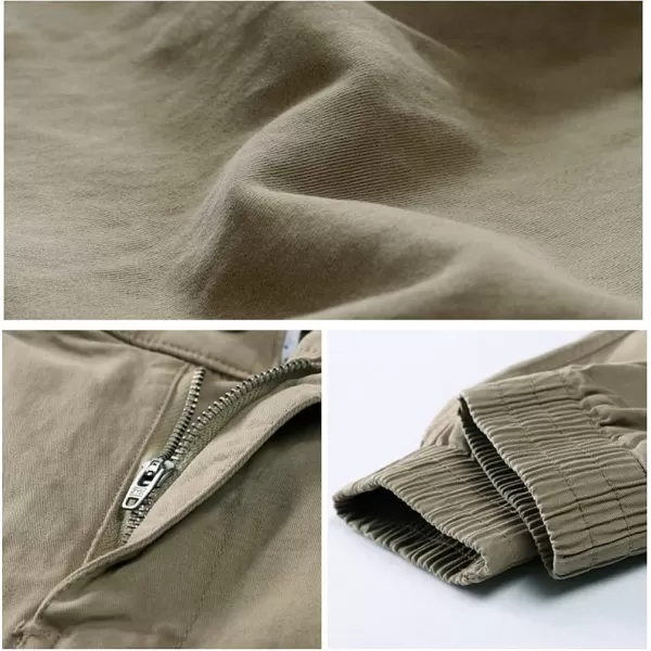 CHARTOU Men Stretch Waist Cargo Pants Work Pants Lightweight Outdoor Tactical Jogger Pants Pocket