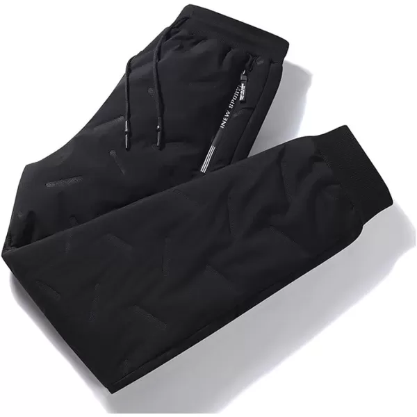 CHARTOU Men Thermal Sherpa Fleece Lined Pants Work Jogger Sweatpants Casual Warm Winter Solid Pants Outdoor
