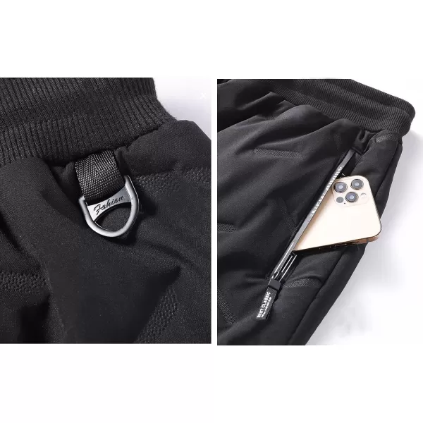 CHARTOU Men Thermal Sherpa Fleece Lined Pants Work Jogger Sweatpants Casual Warm Winter Solid Pants Outdoor
