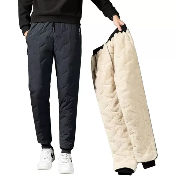 CHARTOU Men Thermal Sherpa Fleece Lined Pants Work Jogger Sweatpants Casual Warm Winter Solid Pants Outdoor