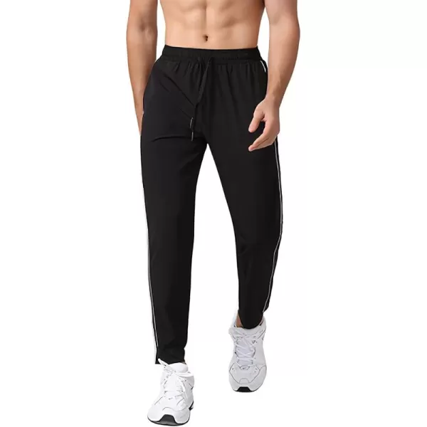CHARTOU Men's Athletic Drawstring Waist Quick Dry Durable Stripe Fitness Jogger Track Pants