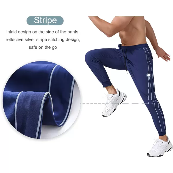 CHARTOU Men's Athletic Drawstring Waist Quick Dry Durable Stripe Fitness Jogger Track Pants