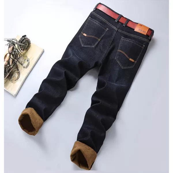CHARTOU Men's Regular Fit Fleece Lined Straight Leg Denim Jeans Pants