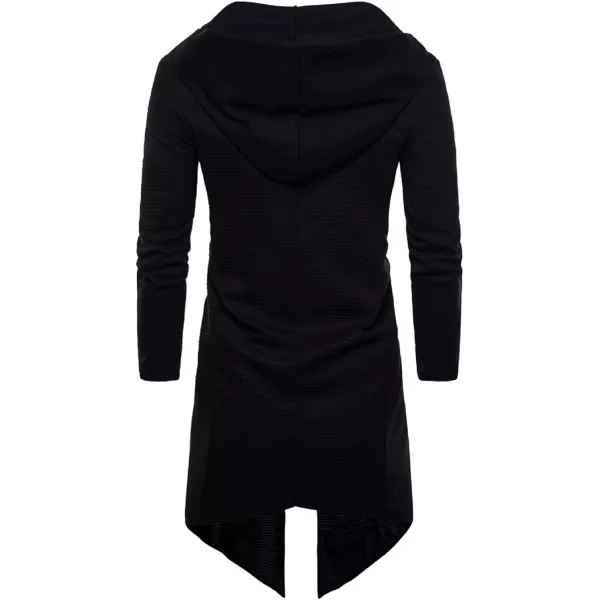 CHARTOU Men's Standard Fit Hooded Long Sleeve Irregular Open Front Cardigan Cape