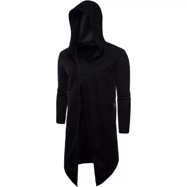CHARTOU Men's Standard Fit Hooded Long Sleeve Irregular Open Front Cardigan Cape