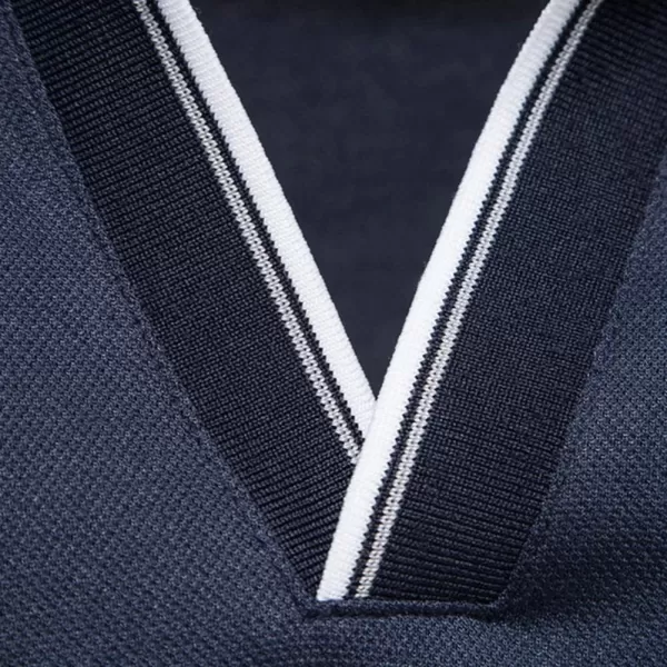 CHARTOU Men's Summer Basic Johnny Collar Short Sleeve Golf Striped Top Polo Shirt